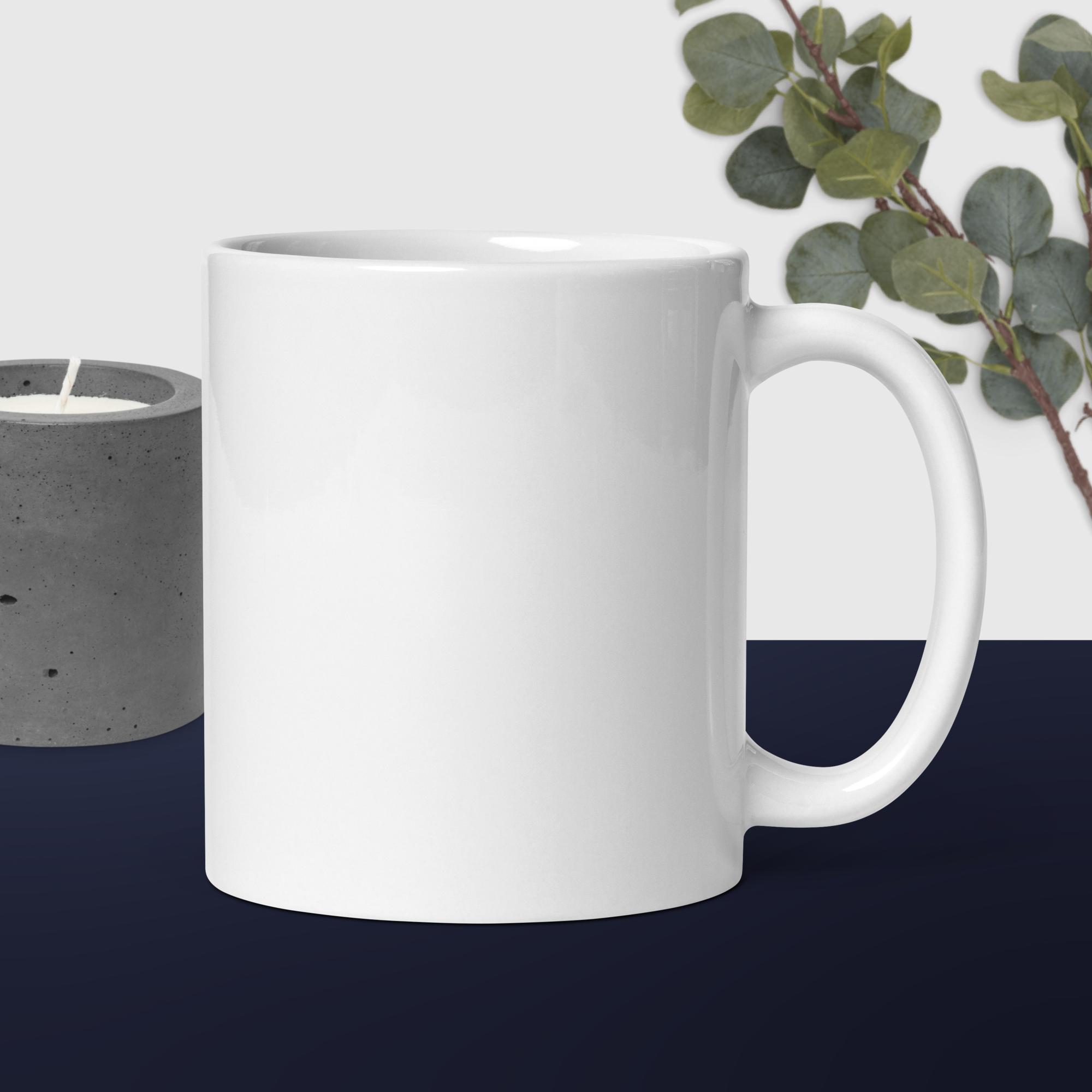 White glossy mug