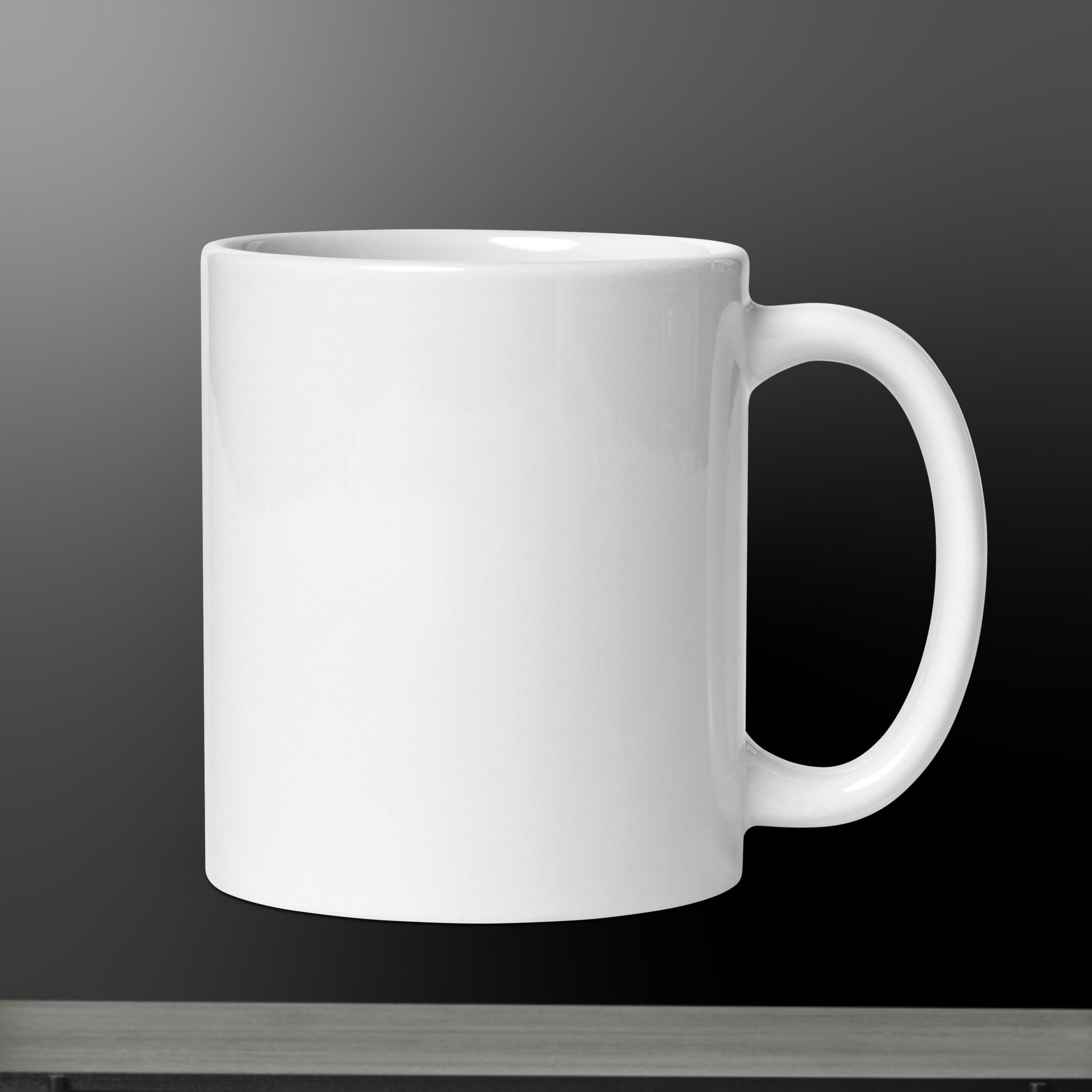 White glossy mug