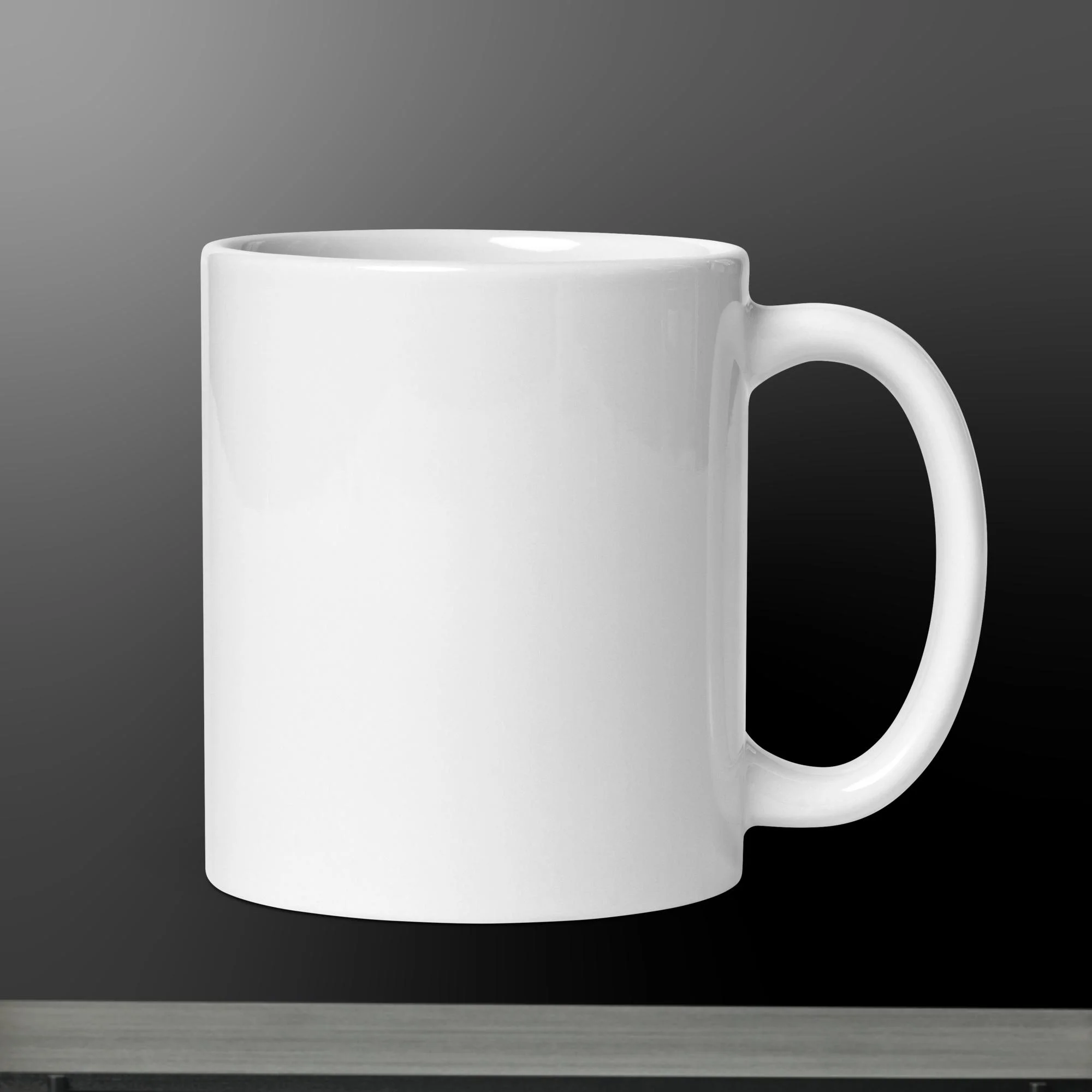 White glossy mug