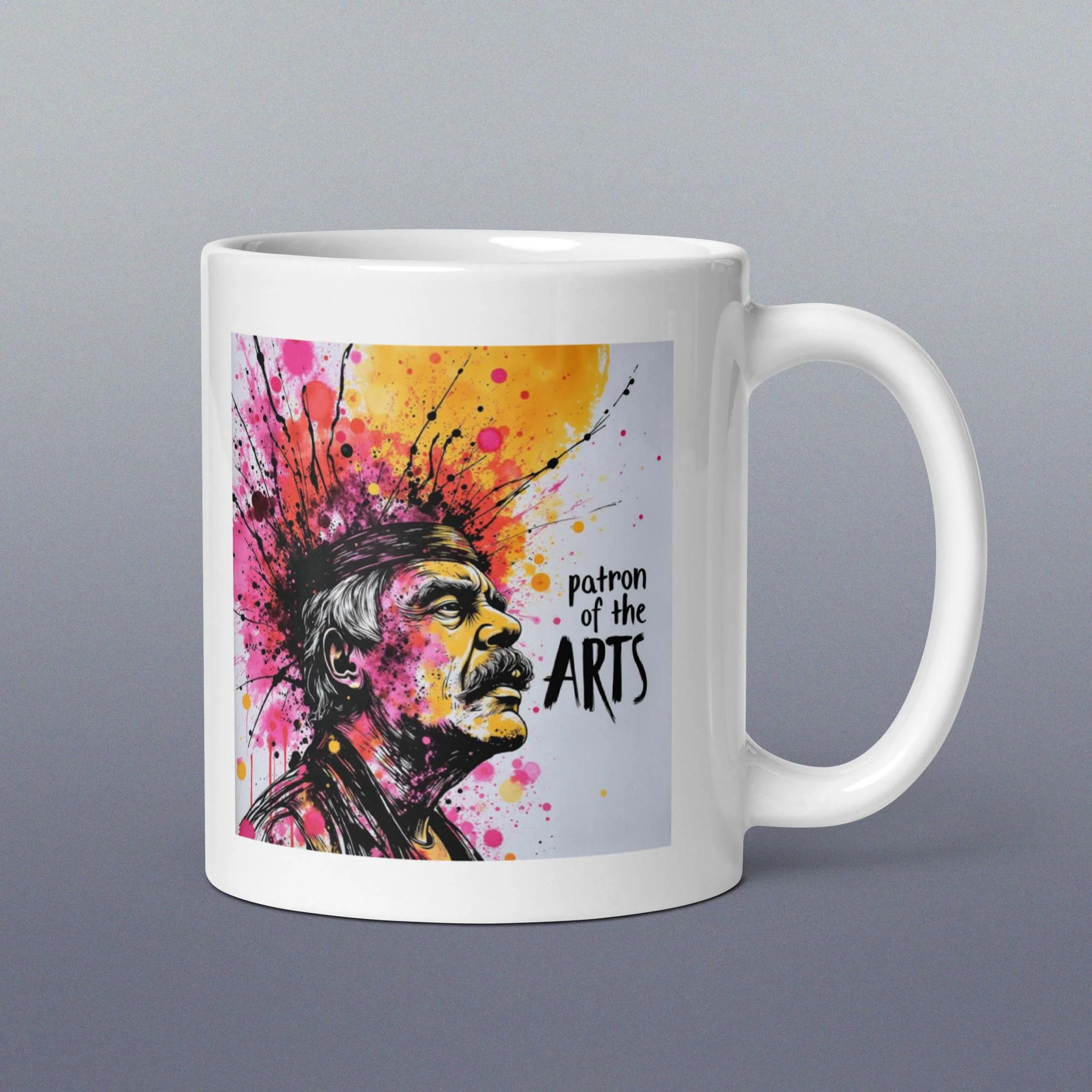 White glossy mug